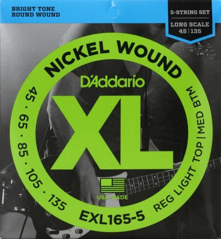 Bass EXL165-5 Nickel Wound Custom Light 5-String Long Scale 45-135