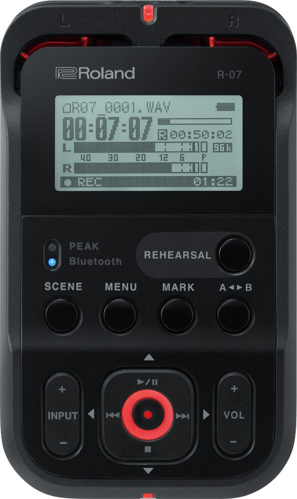 R-07 High-Resolution Audio Recorder in Black