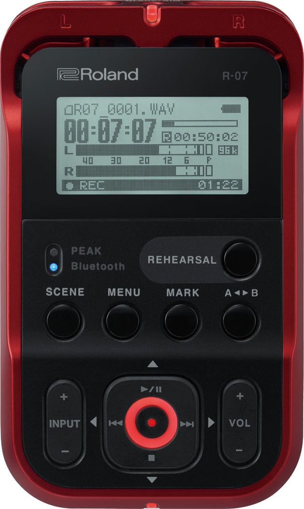 R-07 High-Resolution Audio Recorder in Red