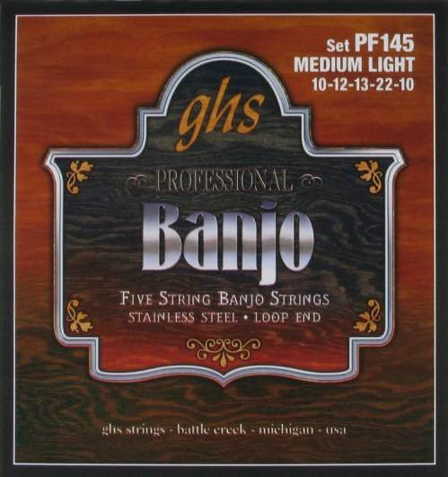 Banjo Stainless Steel 5-String Medium Light Set PF145